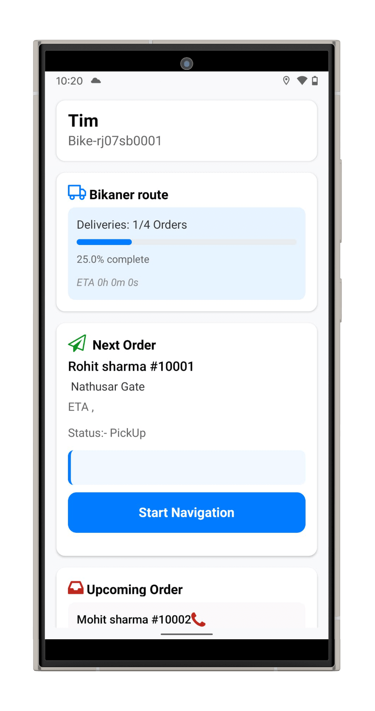 Delivery assignment interface