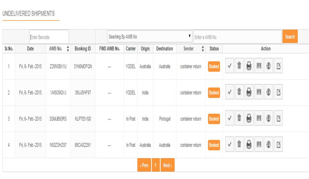 Parcel Car Container Booking Script
